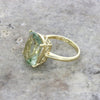 9ct Yellow Gold Large Green Amethyst Dress Ring Pre Owned | H&H 