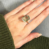 9ct Yellow Gold Large Green Amethyst Dress Ring Pre Owned | H&H 