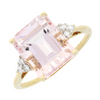 14ct Yellow Gold Morganite and Diamond Dress Ring Pre Owned | H&H 