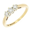 9ct Yellow Gold 0.25cts Brilliant Cut Natural Diamond Trilogy Ring | H&H