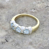 9ct Yellow Gold Blue Topaz and Diamond Half Eternity Ring CH1320 | H&H 