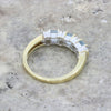 9ct Yellow Gold Blue Topaz and Diamond Half Eternity Ring CH1320 | H&H 