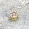Pre Owned Rare Pandora 14ct Gold Round Multi Stone Set Charm CH1323