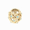 Pre Owned Rare Pandora 14ct Gold Round Blue Stone Set Charm CH1325 | H&H