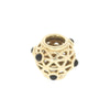 Pre Owned Rare Pandora 14ct Gold Round Black Stone Set Lattice Charm CH1329