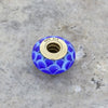 Genuine Pandora 14ct Gold Round Blue Murano Glass Charm CH1331 | H&H