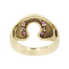 9ct Yellow Gold Ruby and Diamond Horse Shoe Ring Pre Owned | H&H 