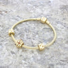 Genuine 14ct Gold Pandora Charm Bracelet 19cm With Charms Pre Owned CH1347