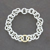 Pre Owned Tiffany & Co 2001 Sterling Silver and 18ct Gold Circle Link Bracelet CH1351