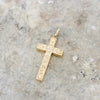 9ct Yellow Gold Engraved Hollow Cross Pre Owned | H&H Family Jewellers