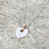 Clogau Cariad Silver and 9ct Rose Gold Diamond Heart Necklace SCA010 | H&H