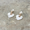 Clogau Cariad Silver and 9ct Rose Gold Heart Diamond Earrings 3SCA010 | H&H