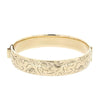 9ct Yellow Gold Metal Core Hinged Patterned Bangle Bracelet Pre Owned CH1366