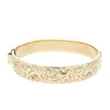 9ct Yellow Gold Metal Core Hinged Patterned Bangle | H&H Jewellers