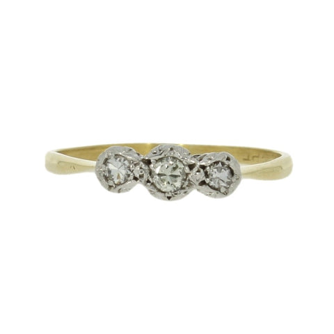 Pre Owned 18ct Yellow Gold Three Stone 0.12cts Diamond Ring | H&H