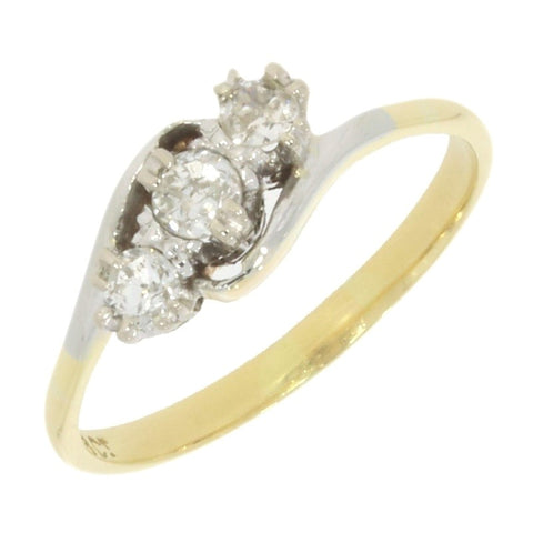 Pre Owned 18ct Yellow Gold Three Stone 0.23cts Diamond Ring | H&H