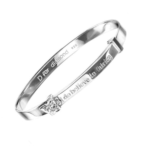 D for Diamond Believe in Fairies Baby Bangle B4315