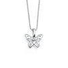 D for Diamond Sterling Silver Butterfly Childrens Necklace P3567