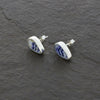 Derbyshire Blue John Pear Shape Silver Stud Earrings