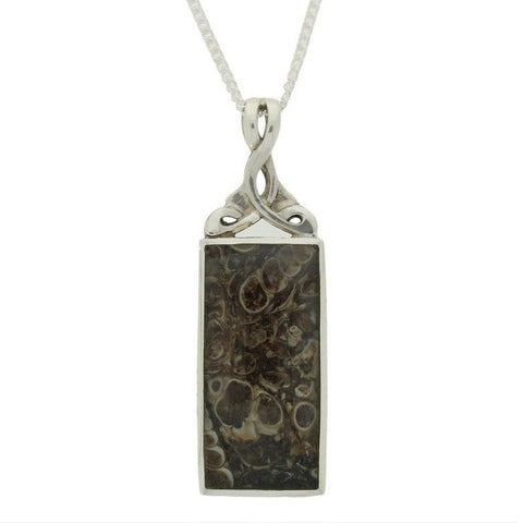 Sterling Silver Turritella And Labradorite Reversible Pendant & Chain
