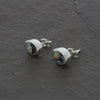 Derbyshire Blue John Sterling Silver Small Oval Stud Earrings