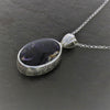 Derbyshire Blue John And Moss Agate Sterling Silver Reversible Pendant And Chain