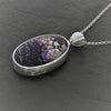 Derbyshire Blue John And Turritella Agate Sterling Silver Reversible Pendant And Chain