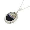 Derbyshire Blue John Sterling Silver Oval Pendant And Chain DBJ167