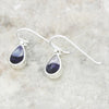 Derbyshire Blue John Sterling Silver Pear Shape Drop Earrings - DBJ191