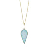 Derbyshire Blue John and Opalique 9ct Yellow Gold Teardrop Pendant | H&H