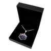 Derbyshire Blue John Sterling Silver Large Hexagon Pendant and Chain