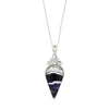 Derbyshire Blue John Sterling Silver Large Teardrop Reversible Pendant and Chain