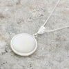 Derbyshire Blue John And Mother of Pearl Round Pendant And Chain