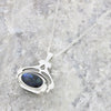 Derbyshire Blue John Reversible Triple Stone Spinning Pendant and Chain