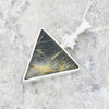 Derbyshire Blue John Inverted Pyramid Shape Reversible Pendant and Chain