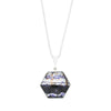 Derbyshire Blue John and Labradorite Hexagonal Sterling Silver Pendant And Chain