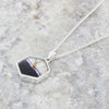 Derbyshire Blue John Small Hexagonal Sterling Silver Pendant and Chain
