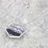 Derbyshire Blue John and Labradorite Large Sterling Silver Pendant and Chain