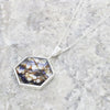 Derbyshire Blue John Large Hexagonal Sterling Silver Pendant and Chain