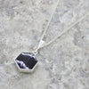 Derbyshire Blue John and Jet Small Sterling Silver Pendant and Chain