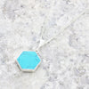 Derbyshire Blue John and Turquoise Small Sterling Silver Pendant and Chain