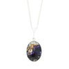 Derbyshire Blue John With Ice and Fire Opalique Sterling Silver Pendant and Chain