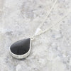 Derbyshire Blue John and Jet Sterling Silver Pendant and Chain