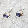 Derbyshire Blue John Sterling Silver Oval Pendant and Chain