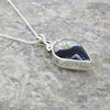 Derbyshire Blue John Sterling Silver Pear Shape Reversible Pendant and Chain