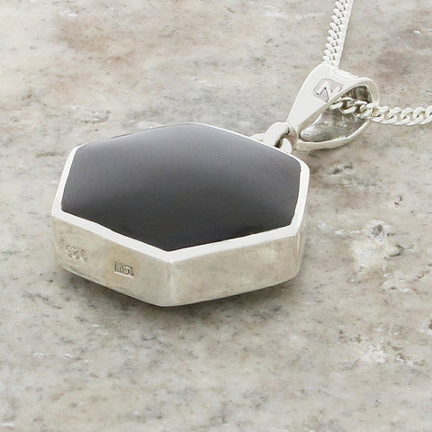 Derbyshire Blue John Reversible Hexagonal Pendant And Chain