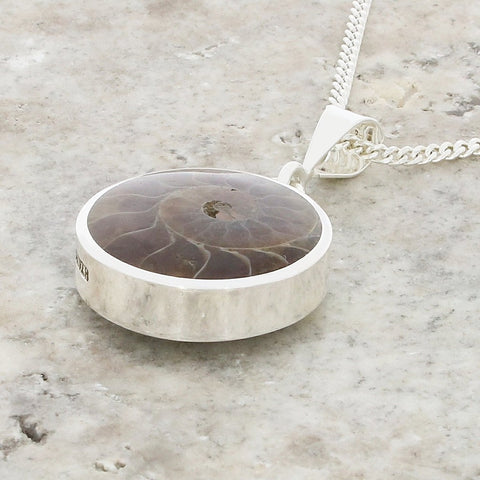 Derbyshire Blue John Sterling Silver Reversible Pendant And Chain