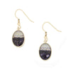 Derbyshire Blue John and Opalique 9ct Yellow Gold Oval Reversible Drop Earrings
