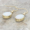 Derbyshire Blue John and Opalique 9ct Yellow Gold Oval Reversible Drop Earrings
