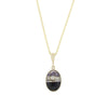 Derbyshire Blue John and Opalique 9ct Yellow Gold Pendant and Gold Plated Chain